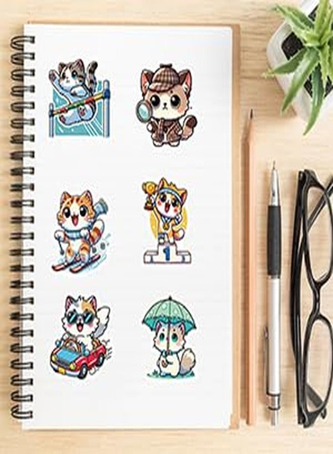 Auconda 100 Pcs Cute Cat Meme Stickers - Funny & Durable Waterproof Vinyl Stickers for Laptops, Water Bottles, Suitcase and DIY Projects， Teens ，Adults or Kids Gift (Cat) - Image 5